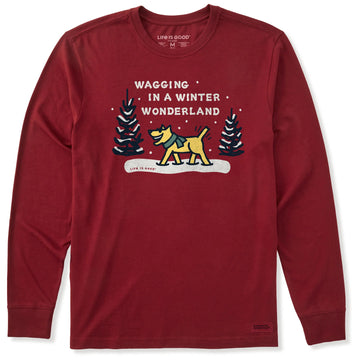 Life is Good Men's Wagging Wonderland Rocket Long Sleeve Crusher Tee