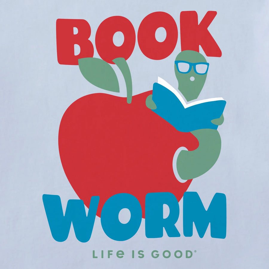 Life is Good Toddler Book Worm Long Sleeve Crusher Tee