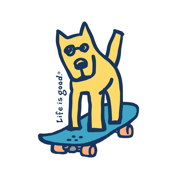 Life is Good Rocket Skateboard Small Die Cut Sticker