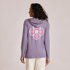 Life is Good Women's Leaves in Petals Long Sleeve Crusher Lite Hooded Tee