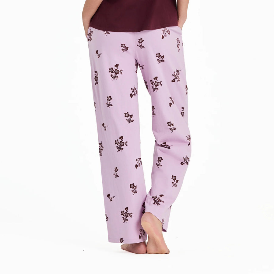 Life is Good Women's Simple Blossom Pattern Snuggle Up Sleep Pant