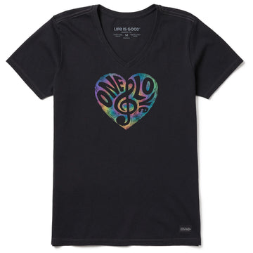 Life is Good Women's Tie Dye One Love Heart Crusher Lite Tee