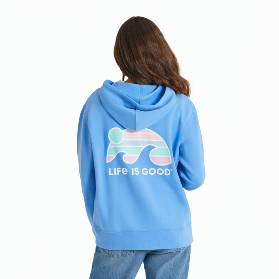 Life is Good Women's Sunset Wave LIG Simply True Fleece Zip Hoodie