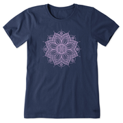 Life is Good Women's Crochet Mandala Daisy Crusher Tee