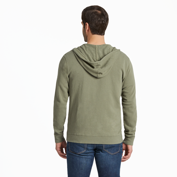 Life is Good Men's Solid French Terry Zip Hoodie