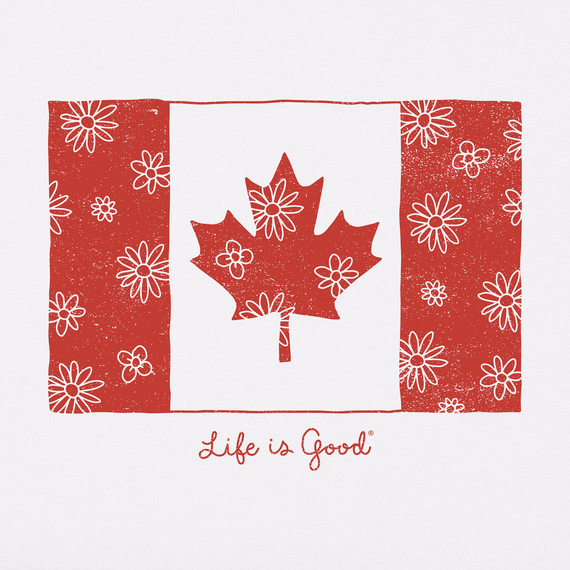 Life is Good Women's Canadian Flag Daisies Crusher Tee