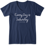 Life is Good Women's Every Day is Saturday Script Crusher Vee