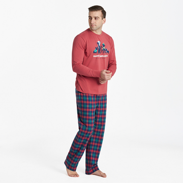 Life is Good Men's Holiday Red Check Classic Sleep Pant