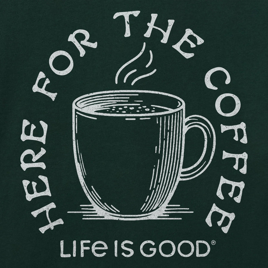 Life is Good Women's Here for the Coffee Long Sleeve Crusher Vee