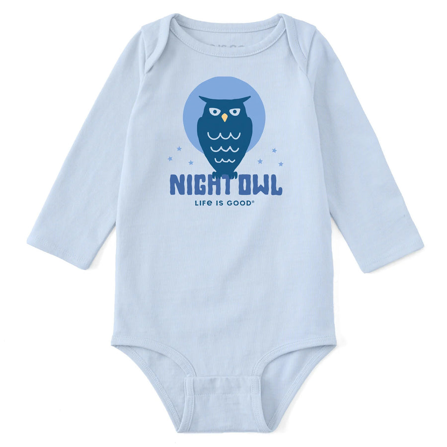 Life is Good Baby Crafty Night Owl Clean Long Sleeve Crusher Bodysuit