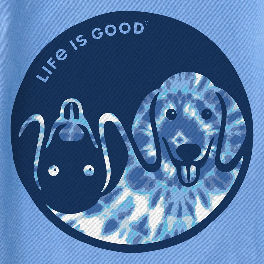 Life is Good Kids Tie Dye Yin Yang Pup Crusher Tee