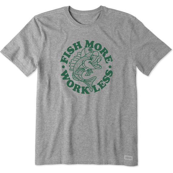 Life is Good Men's Matchbook Fish More Work Less Crusher Tee