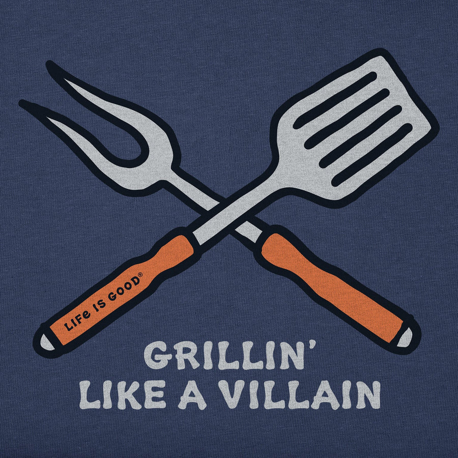 Life is Good Men's Grillin like a Villain Long Sleeve Crusher Tee