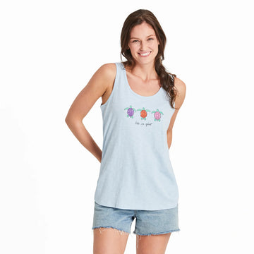 Life is Good Women's Three Turtles Textured Slub Tank