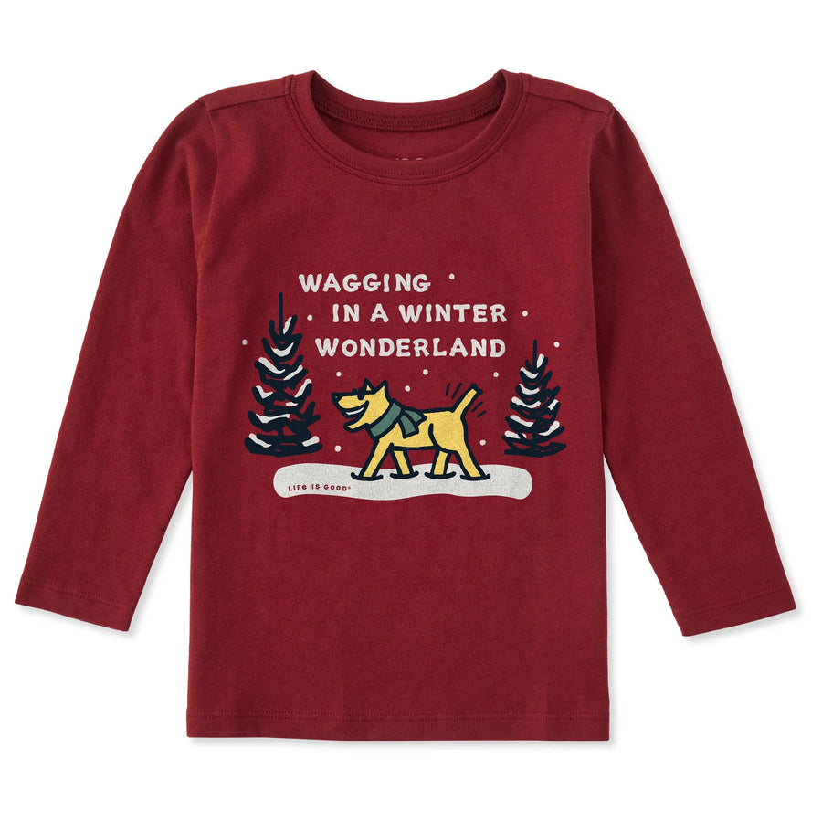 Life is Good Toddler Wagging Wonderland Rocket Long Sleeve Crusher Tee