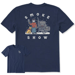 Life is Good Men's Snowy Smoke Show Jake & Rocket Short Sleeve Crusher Tee