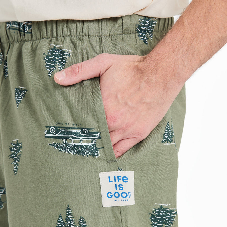 Life is Good Men's Christmas Tree Wagon Pattern Classic Sleep Pant
