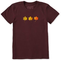 Life is Good Women's Fall Leaf Trio Crusher Tee