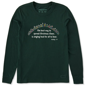 Life is Good Women's Christmas Cheer Grinch Long Sleeve Crusher Tee