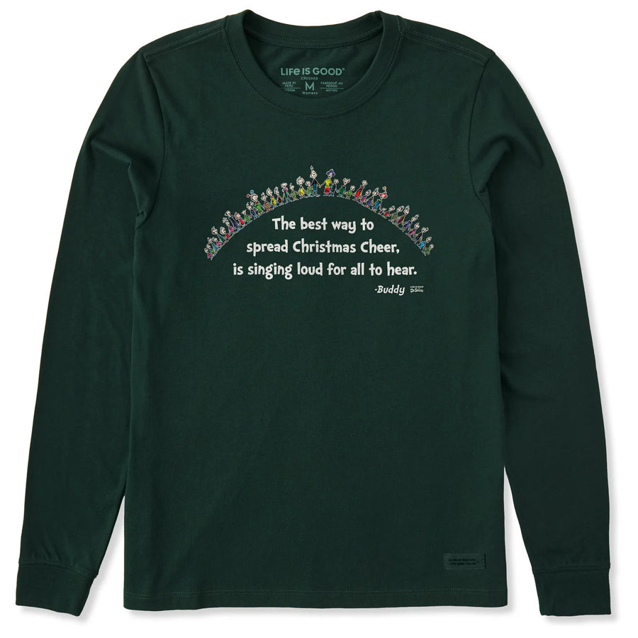 Life is Good Women's Christmas Cheer Grinch Long Sleeve Crusher Tee