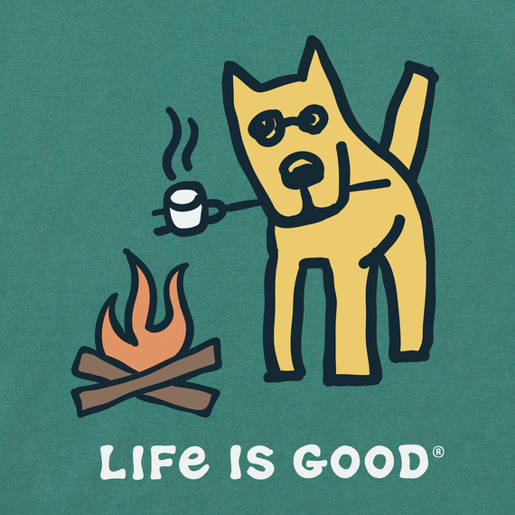 Life is Good Kids Rocket Camp Dog Long Sleeve Crusher Tee