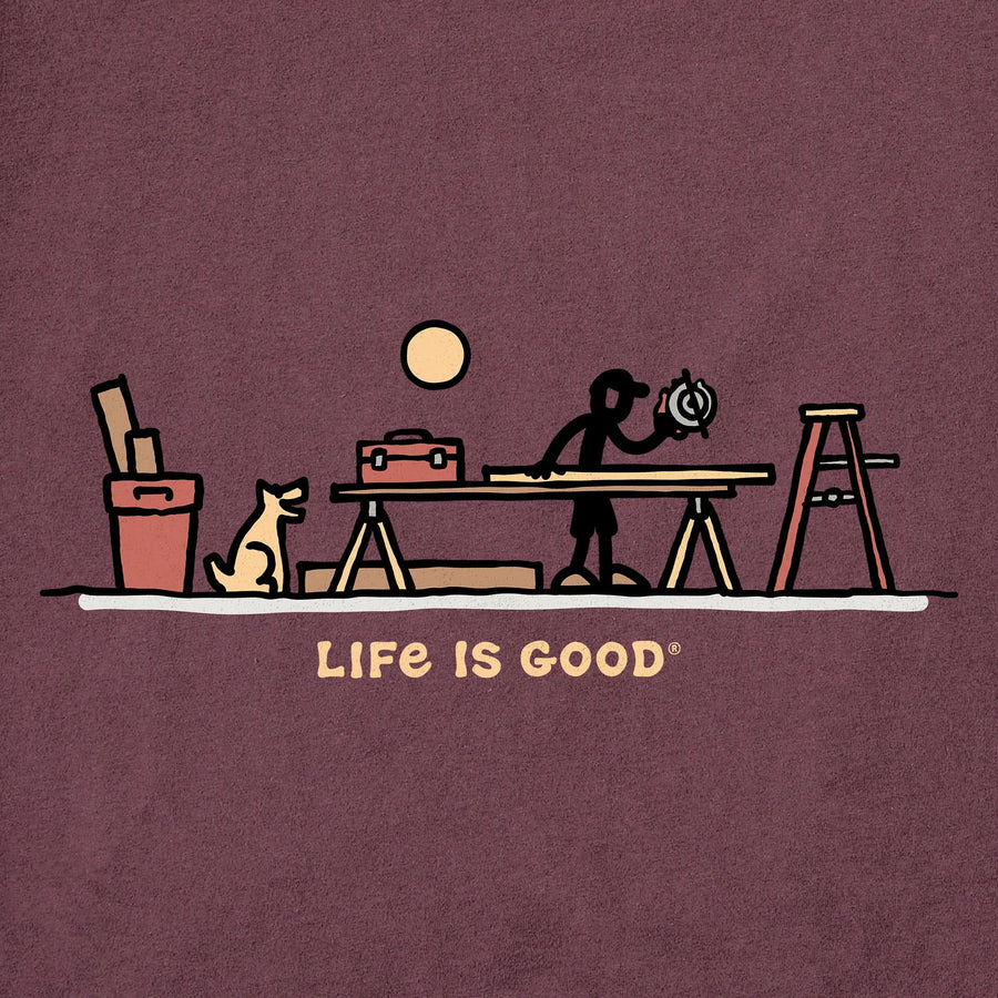 Life is Good Men's Rocket & Jake Woodwork Vista Short Sleeve Tee