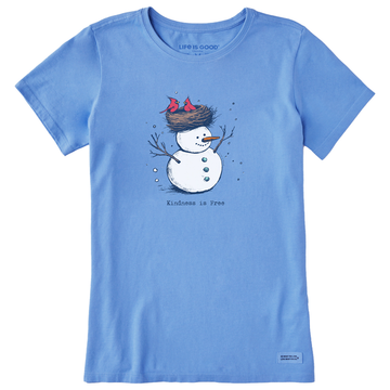 Life is Good Women's Kindness is Free Snowman Crusher Tee