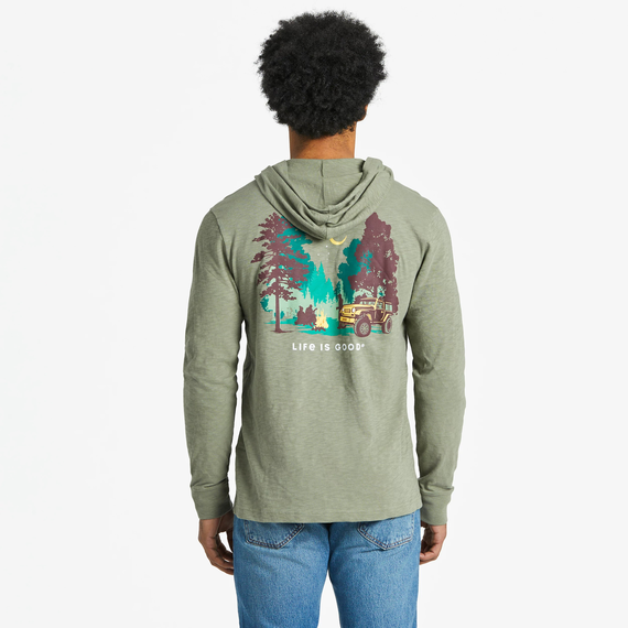 Life is Good Men's Woodsy ATV Camp Textured Slub Hoodie