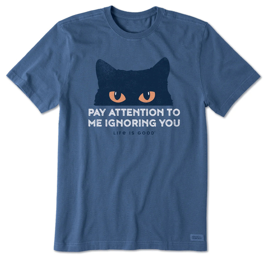 Life is Good Men's Pay Attention Cat Eyes Short Sleeve Tee