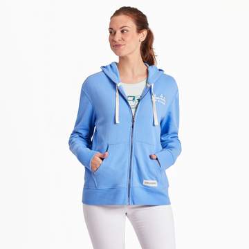 Life is Good Women's Retro Mountains Simply True Fleece Zip Hoodie