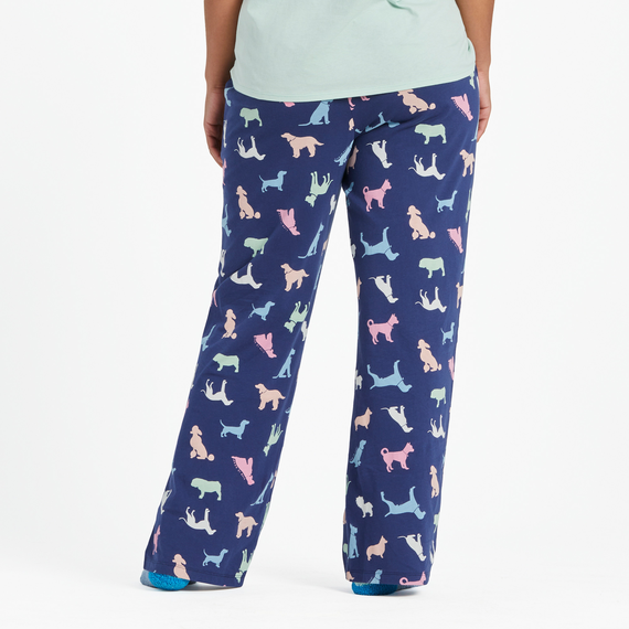 Life is Good Women's Colourful Dogs Pattern Snuggle Up Sleep Pant