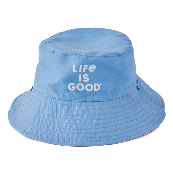 Life is Good Flower Doodle Pattern Made in the Shade Bucket Hat