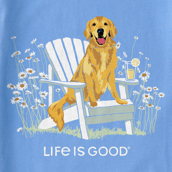 Life is Good Women's Realist Golden Retriever Adirondack Long Sleeve Crusher Lite Tee