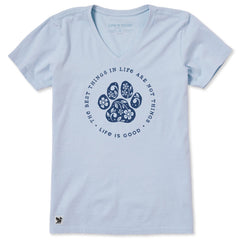 Life is Good Women's Best Things in Life Floral Paws Crusher Tee