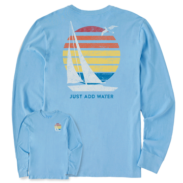 Life is Good Men's Just Add Water Sailboat Long Sleeve Crusher Lite Tee