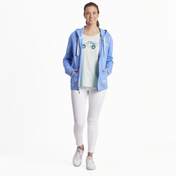 Life is Good Women's Retro Mountains Simply True Fleece Zip Hoodie