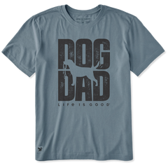Life is Good Men's Dog Dad Silo Stack Crusher Tee