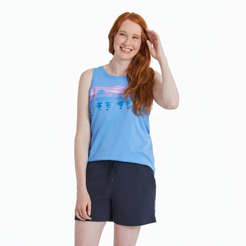 Life is Good Women's Tree Striped Sky Crusher Tank