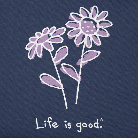 Life is Good Women's Quirky Daisies Crusher Vee