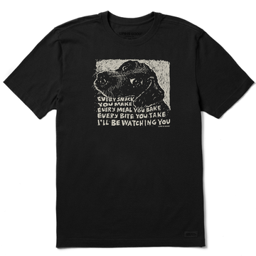 Life is Good Men's Black Snack Dog Crusher Lite Tee