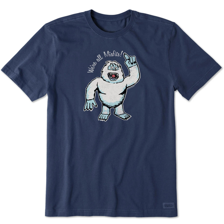 Life is Good Men's We're All Misfits Snow Monster Short Sleeve Crusher Tee