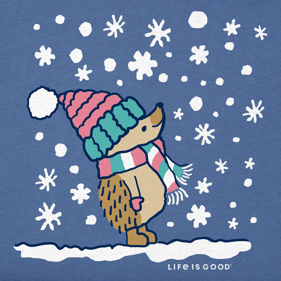 Life is Good Women's Cozy Hedgehog Short Sleeve Crusher Tee