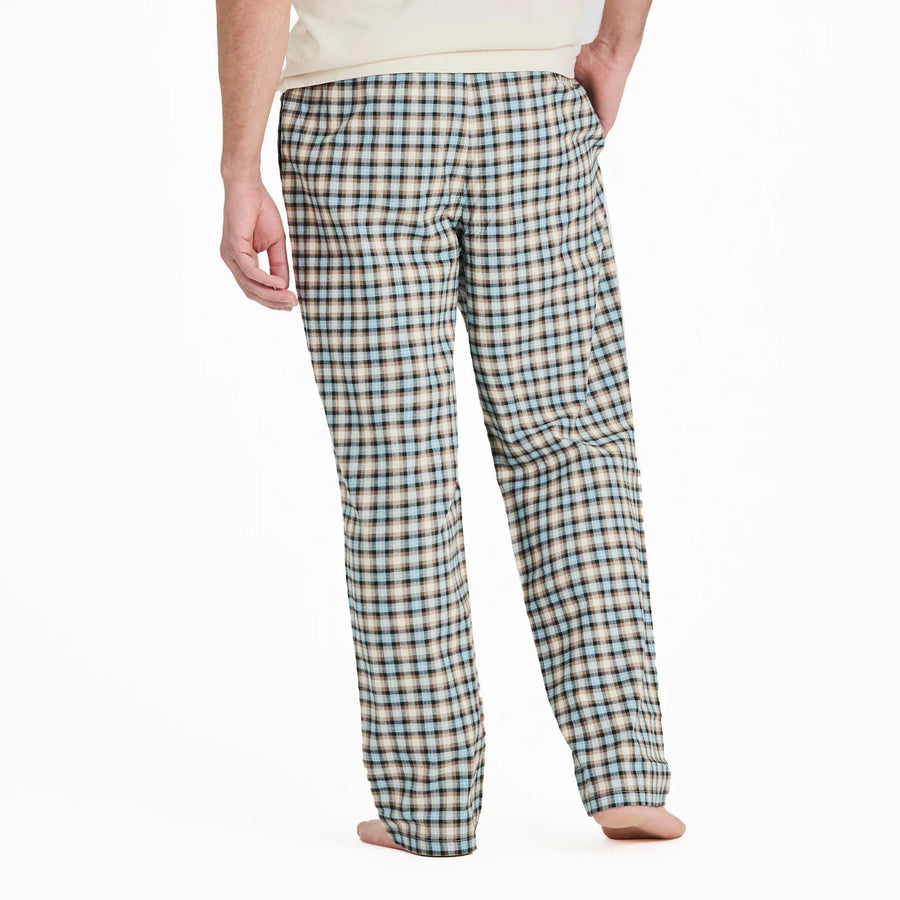 Life is Good Men's Putty Check Plaid Classic Sleep Pant
