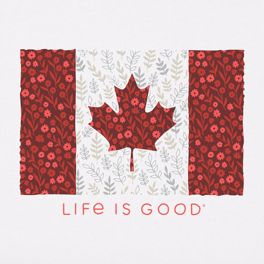 Life is Good Women's Canadian Flag Wildflowers Crusher Vee