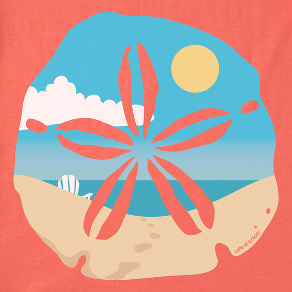 Life is Good Women's Sand Dollar Beach Scene Crusher Tee