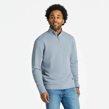Life is Good Men's Solid French Terry Quarter Zip
