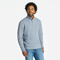 Life is Good Men's Solid French Terry Quarter Zip