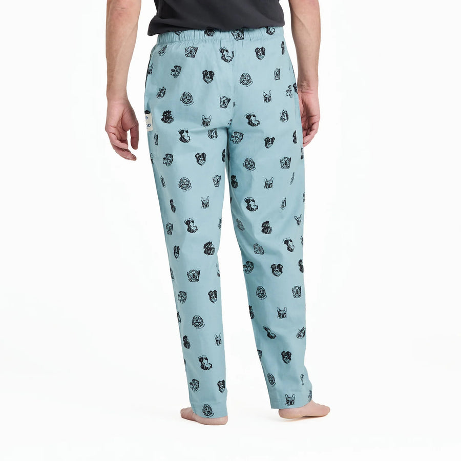 Life is Good Men's Dog Portrait Pattern Classic Sleep Pant