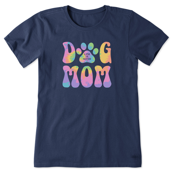 Life is Good Women's Groovy Tie Dye Dog Mom Crusher Tee