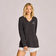 Life is Good Women's Floral Folk Mandala Long Sleeve Crusher Lite Hooded Tee